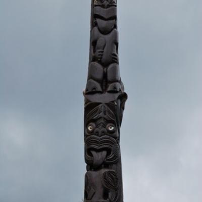 Totem devant Taranaki